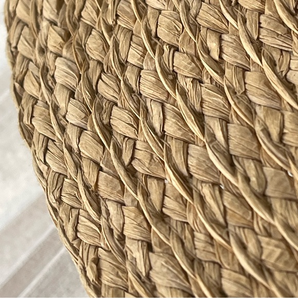 David And Young Beige Straw Hat  Black And White Polka Dot Straw Sun Hat Size M - Picture 8 of 8